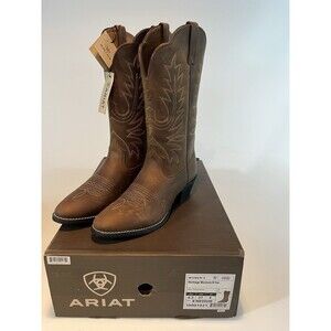 Ariat Boots 15725 Size 6.5 B Medium Brown Distressed Western Embroidered Leather